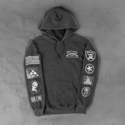 Patch Hoodie - Dark Heather -Grunt Style Sales BlankPoster 2000X2000 A GSHoodiesV5