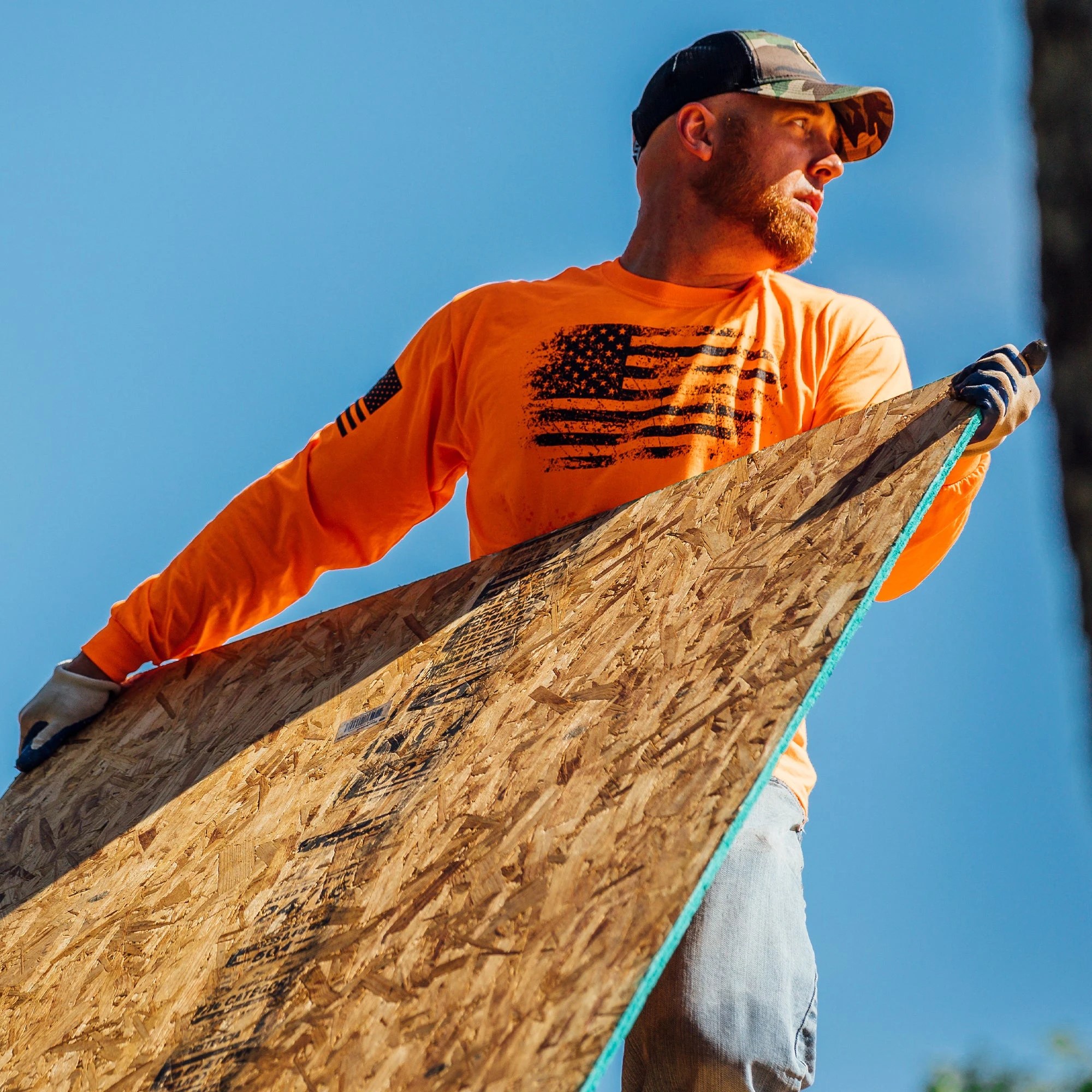 Vintage American Long Sleeve - Safety Orange 5 Vintage American Long Sleeve - Safety Orange - Image 3