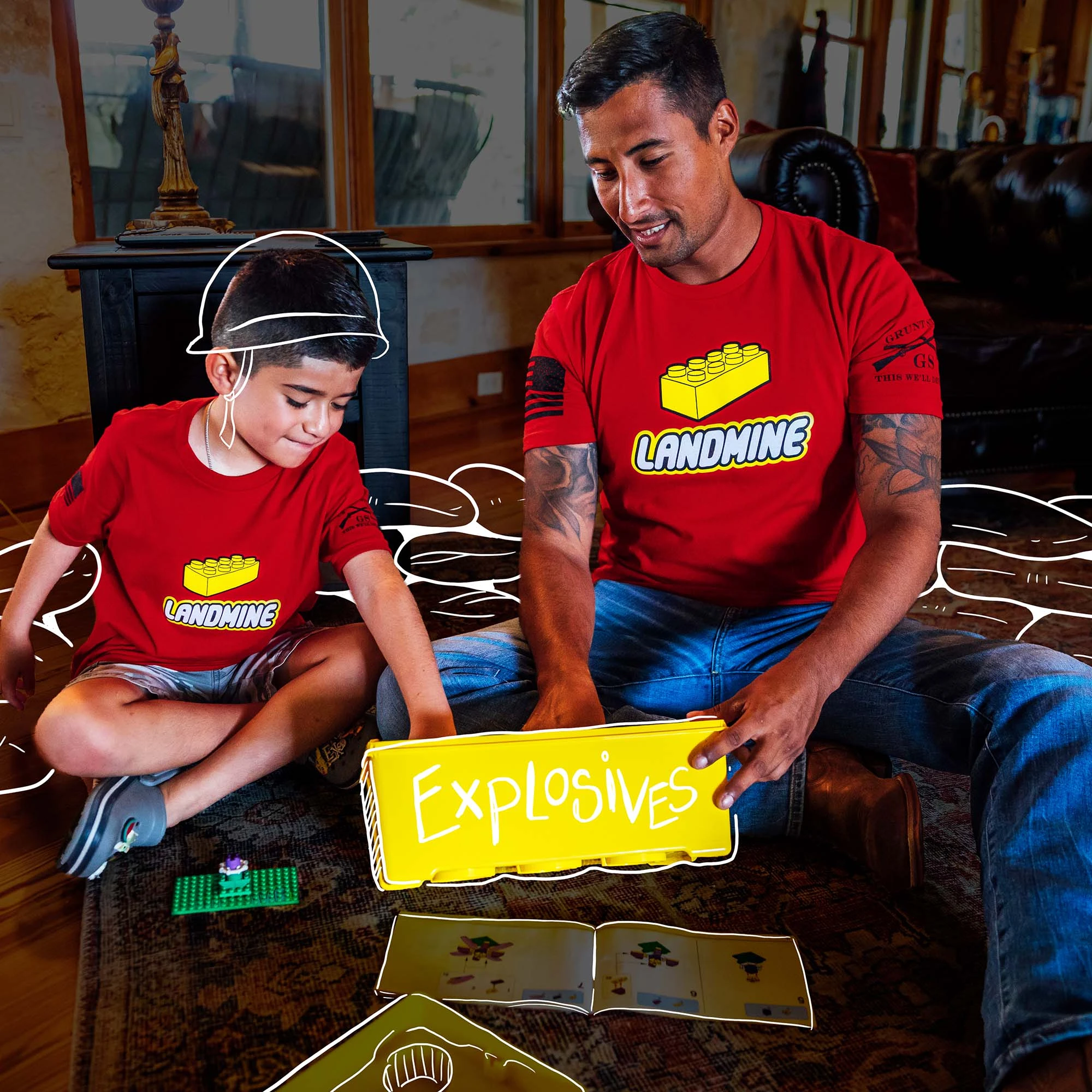 Landmine T-Shirt - Red 4 Landmine T-Shirt - Red - Image 2