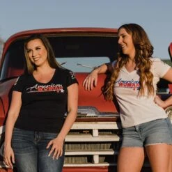 Women's American Woman V-Neck - White -Grunt Style Sales BlankPoster 2000X2000 AmericanW min 1