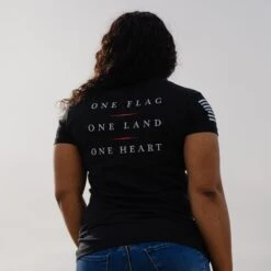 Women's Freedom Rose V-Neck - Black