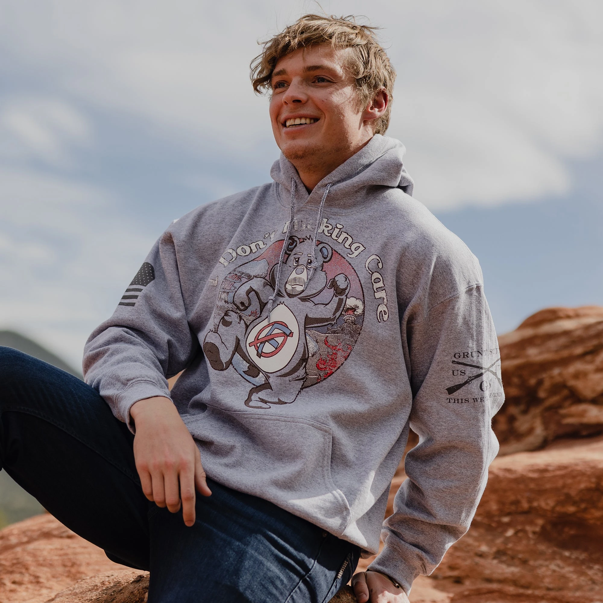 I Don't F*cking Care Hoodie - Athletic Heather 8 I Don't F*cking Care Hoodie - Athletic Heather - Image 6