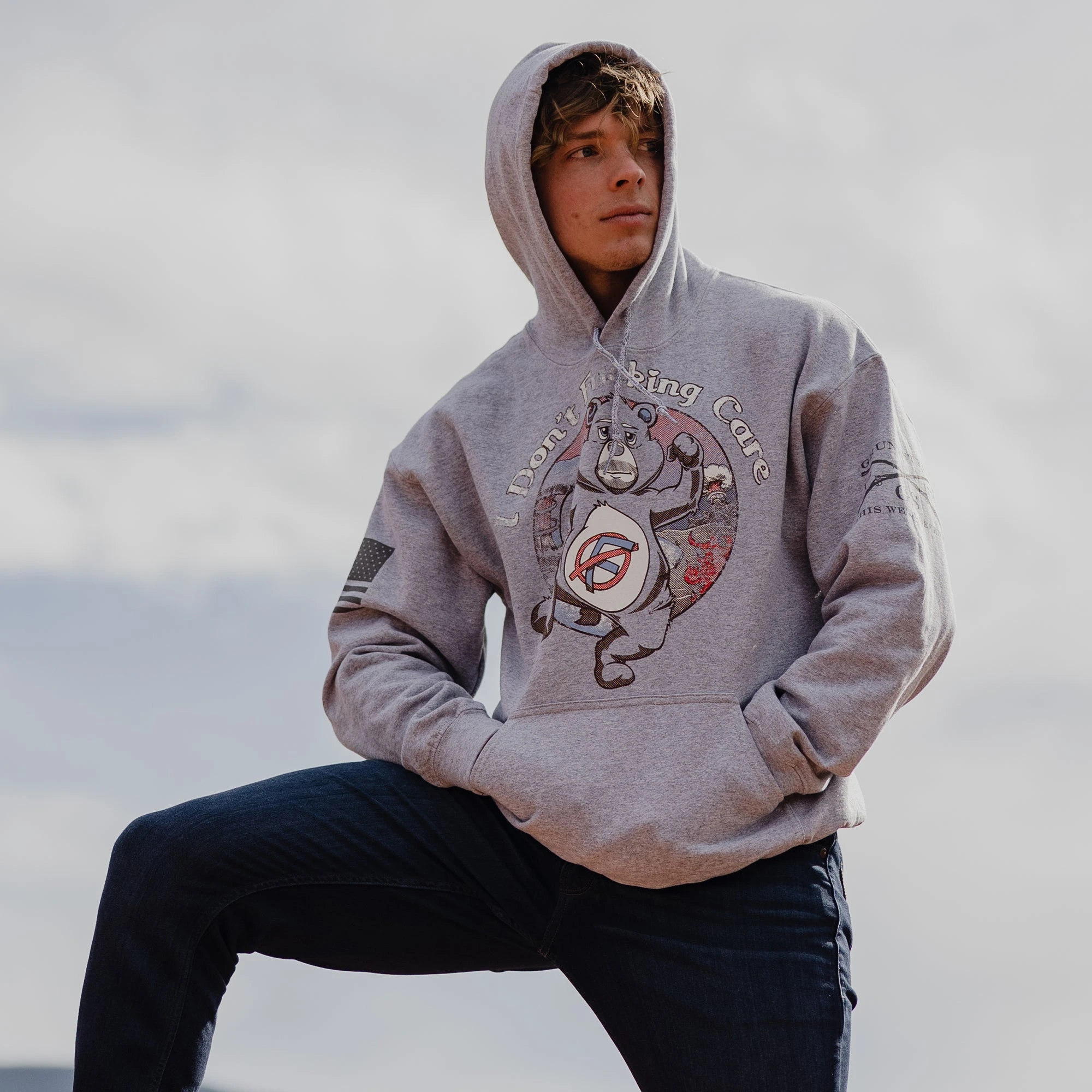 I Don't F*cking Care Hoodie - Athletic Heather 7 I Don't F*cking Care Hoodie - Athletic Heather - Image 5