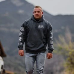 Patch Hoodie - Dark Heather -Grunt Style Sales BlankPoster 2000X2000 GS4543 GruntStylePatchHoodie DarkHeather 2