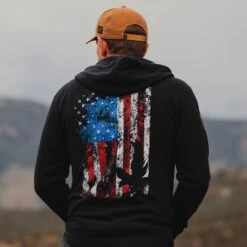 Freedom Flag Full-Zip Hoodie - Black -Grunt Style Sales BlankPoster 2000X2000 GS5085 FreedomFlagFull ZipHoodie Black 2