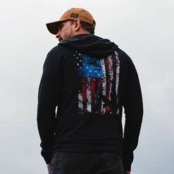 Freedom Flag Full-Zip Hoodie - Black -Grunt Style Sales BlankPoster 2000X2000 GS5085 FreedomFlagFull ZipHoodie Black