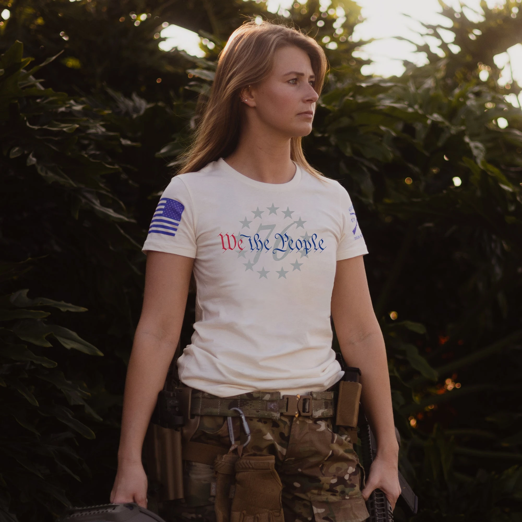 Women's 76 We The People T-Shirt - Natural 5 Women's 76 We The People T-Shirt - Natural - Image 3