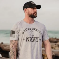 USN - Est. 1775 2.0 T-Shirt - Athletic Heather -Grunt Style Sales BlankPoster 2000X2000 GSNV0066 USN Est.1775 AthleticHeather2.0 min
