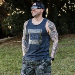 Men's Death Flower Logo Tank - Black -Grunt Style Sales BlankPoster 2000X2000 copy