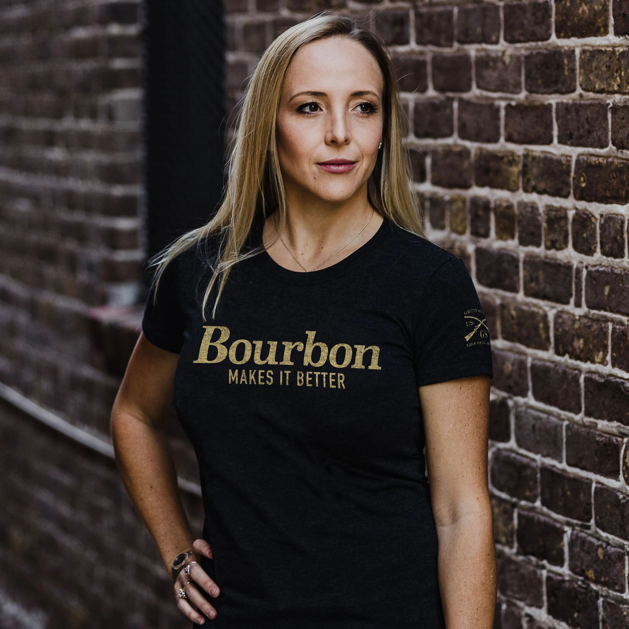 Women's Bourbon Makes It Better Slim Fit T-Shirt - Black 3 Women's Bourbon Makes It Better Slim Fit T-Shirt - Black