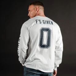 Zero F's Given Long Sleeve - White -Grunt Style Sales BlankPoster 2000x2000 1 GS5800ZeroFsGivenLS White