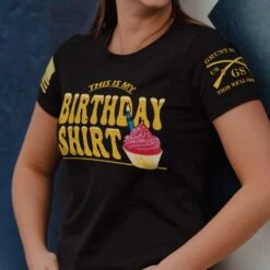 Women's This Is My Birthday Slim Fit T-Shirt - Black