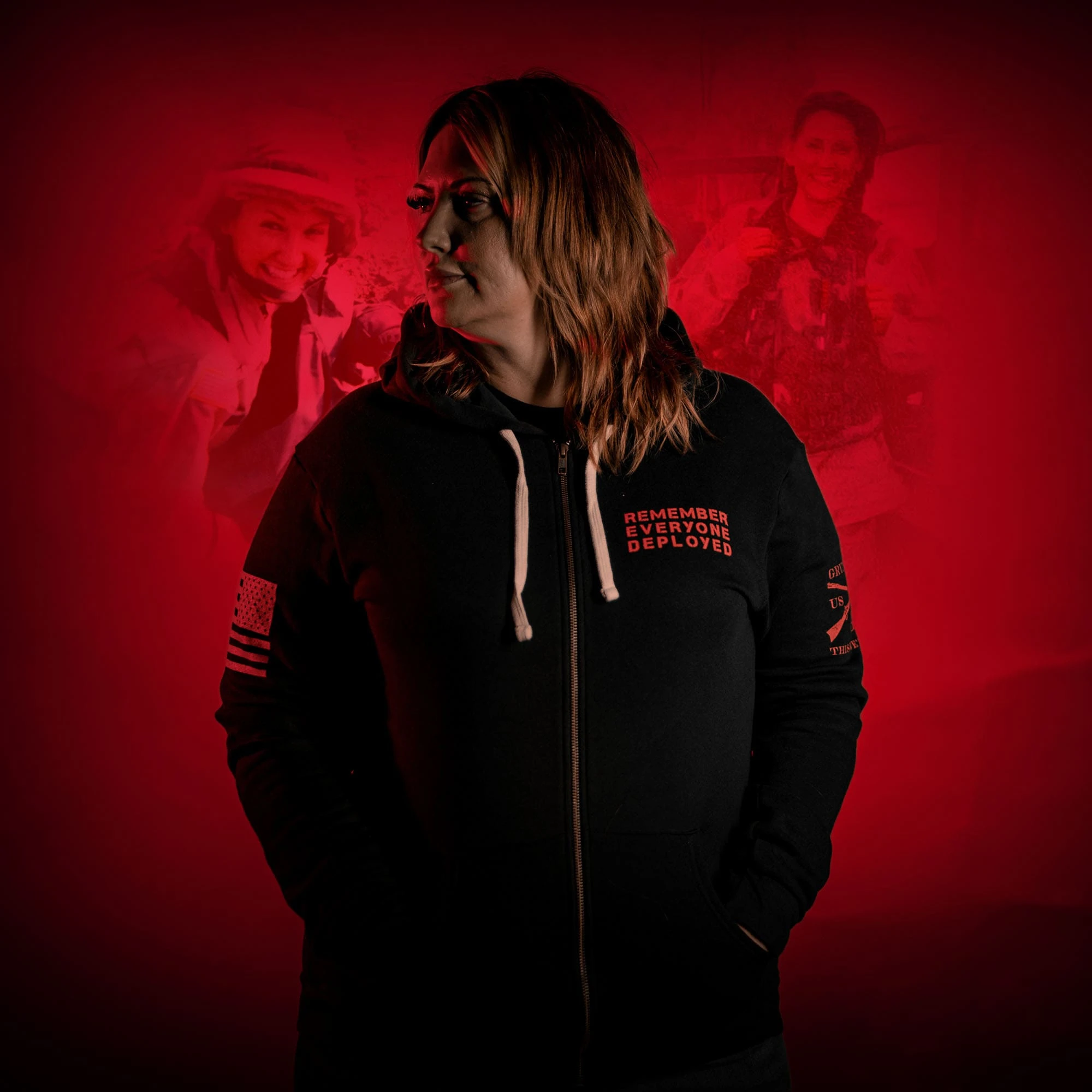 R.E.D. All Forces Premium Full Zip Hoodie - Black 4 R.E.D. All Forces Premium Full Zip Hoodie - Black - Image 2