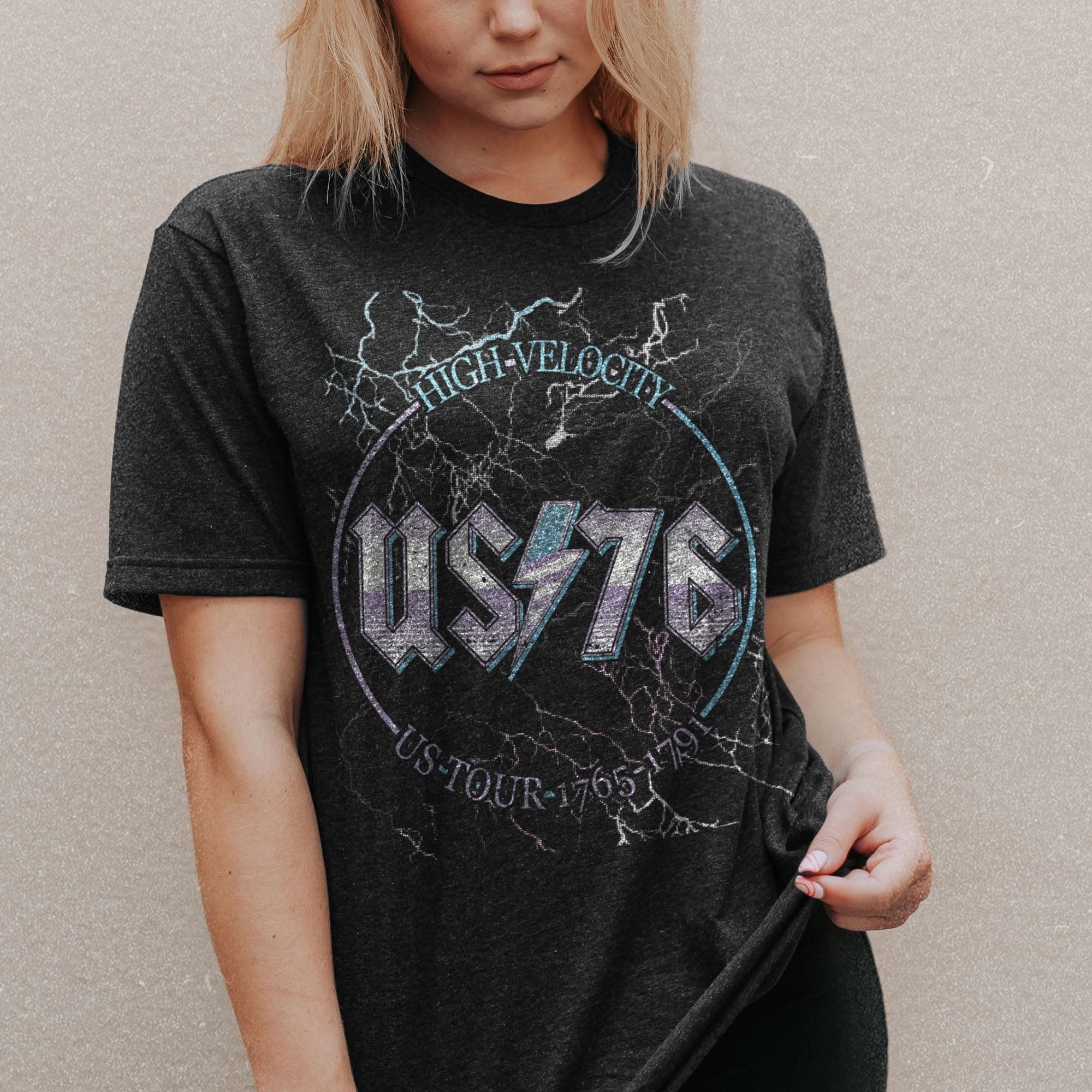 Women's US76 Boyfriend Fit T-Shirt - Vintage Black 6 Women's US76 Boyfriend Fit T-Shirt - Vintage Black - Image 4