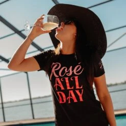 Women's Rosé All Day Slim Fit T-Shirt - Black -Grunt Style Sales BlankPoster 2000x2000 GS5565 RoseAllDayWomen sSlimFitTee Black 2