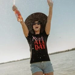 Women's Rosé All Day Slim Fit T-Shirt - Black -Grunt Style Sales BlankPoster 2000x2000 GS5565 RoseAllDayWomen sSlimFitTee Black