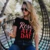 Women's Rosé All Day Slim Fit T-Shirt - Black -Grunt Style Sales BlankPoster 2000x2000 GS5565 RoseAllDayWomen sSlimFitTee Black 3
