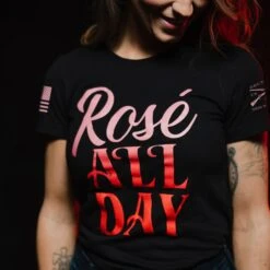 Women's Rosé All Day Slim Fit T-Shirt - Black -Grunt Style Sales BlankPoster 2000x2000 GS5565 RoseAllDayWomen sSlimFitTee Black 4