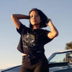 Women's War Eagle Oversized Cropped T-Shirt - Black -Grunt Style Sales BlankPoster 2000x2000 GS5632 WarEagleWomen sOversizedCroppedTee Black 3