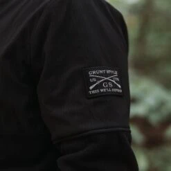 Men's Ripstop Hybrid Fleece Full-Zip Jacket - Black -Grunt Style Sales BlankPoster 2000x2000 GS5675RipstopHybridFleeceFullZipJacket Black 2