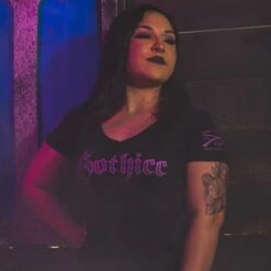 Women's Gothicc V-Neck T-Shirt - Black -Grunt Style Sales BlankPoster 2000x2000 GS5732GothiccV Neck Black 4