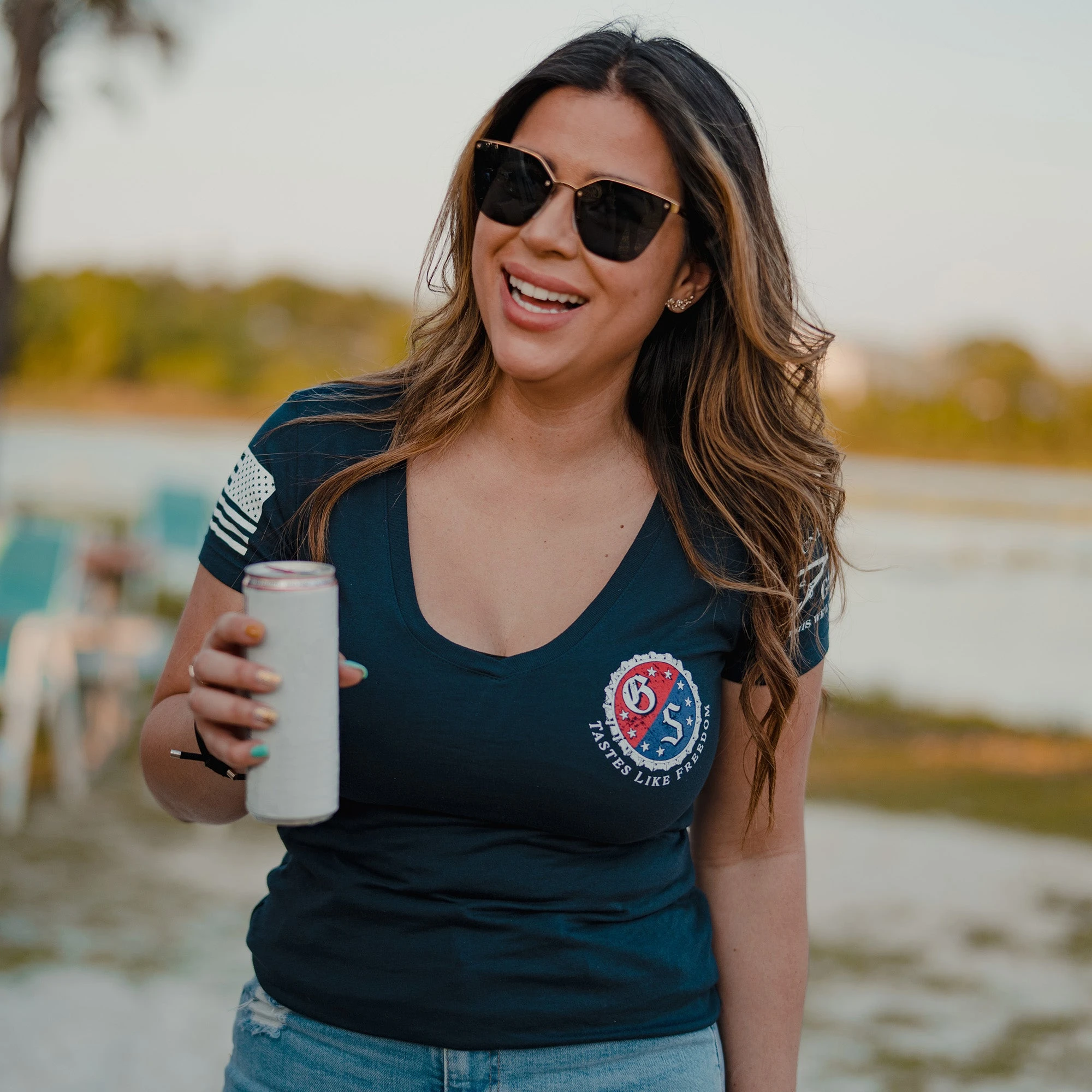 Women's Kick Ass Brewing V-Neck - Midnight Navy 5 Women's Kick Ass Brewing V-Neck - Midnight Navy - Image 3