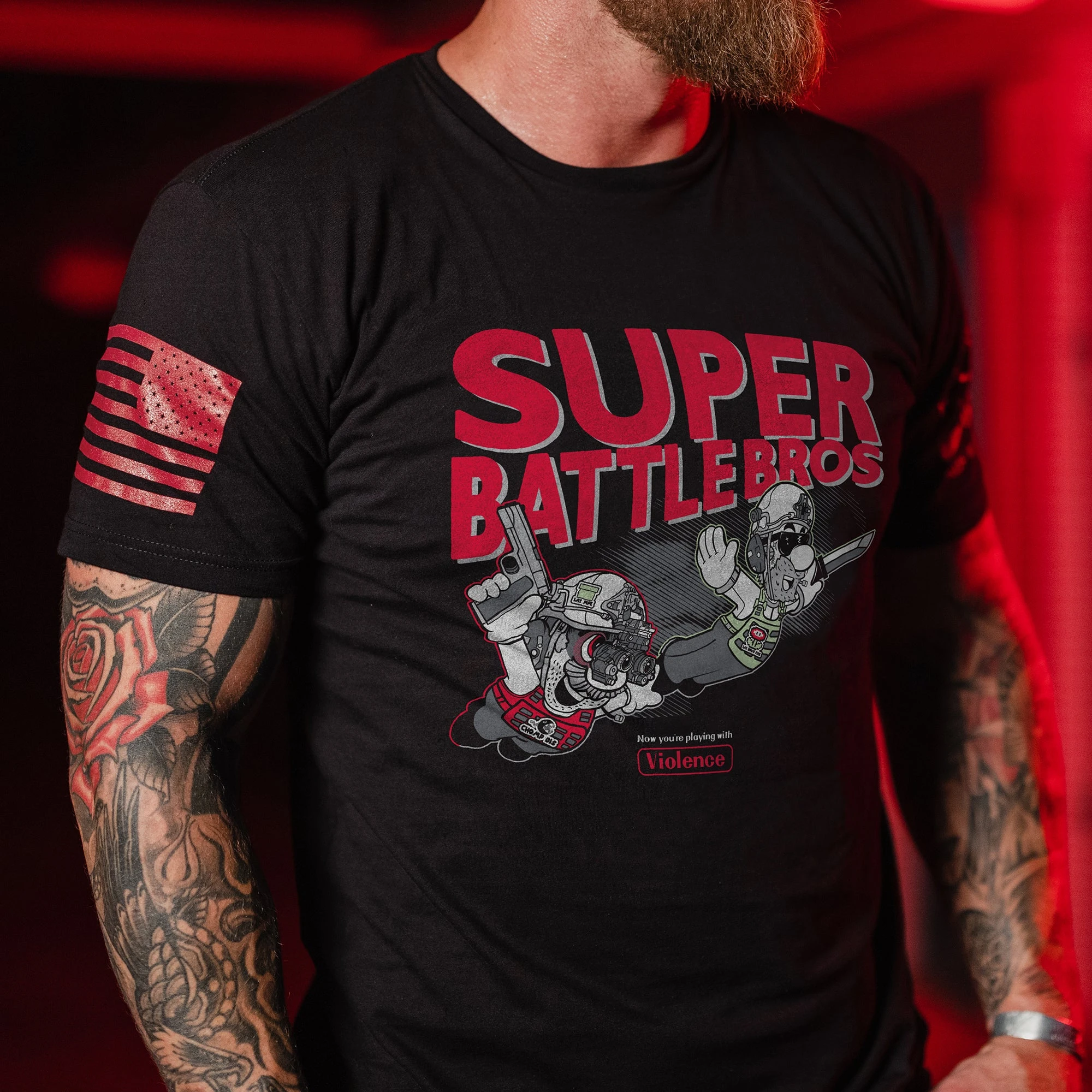 Super Battle Bros T-Shirt - Black 4 Super Battle Bros T-Shirt - Black - Image 2