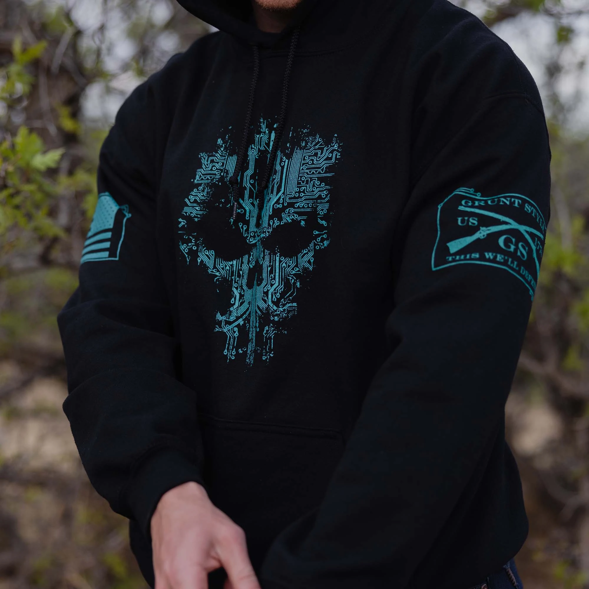 Circuit Skull Hoodie - Black 5 Circuit Skull Hoodie - Black - Image 3