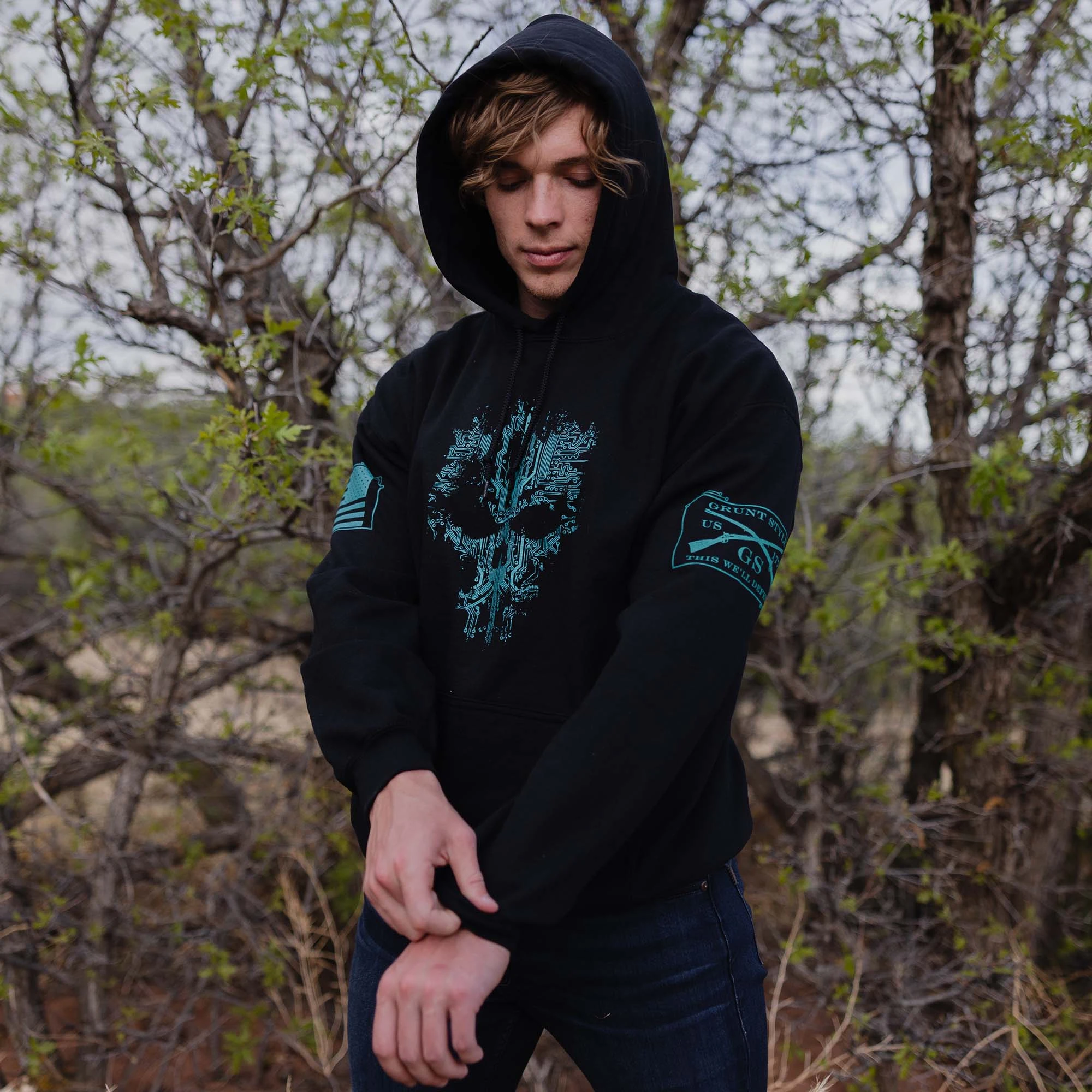 Circuit Skull Hoodie - Black 4 Circuit Skull Hoodie - Black - Image 2
