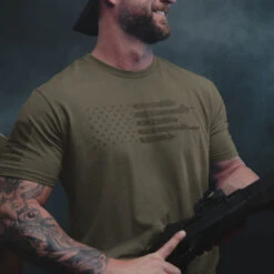 Always Forward Flag T-Shirt - Military Green -Grunt Style Sales BlankPoster 2000x2000 copy2GS4972 AlwayForwardFlag min