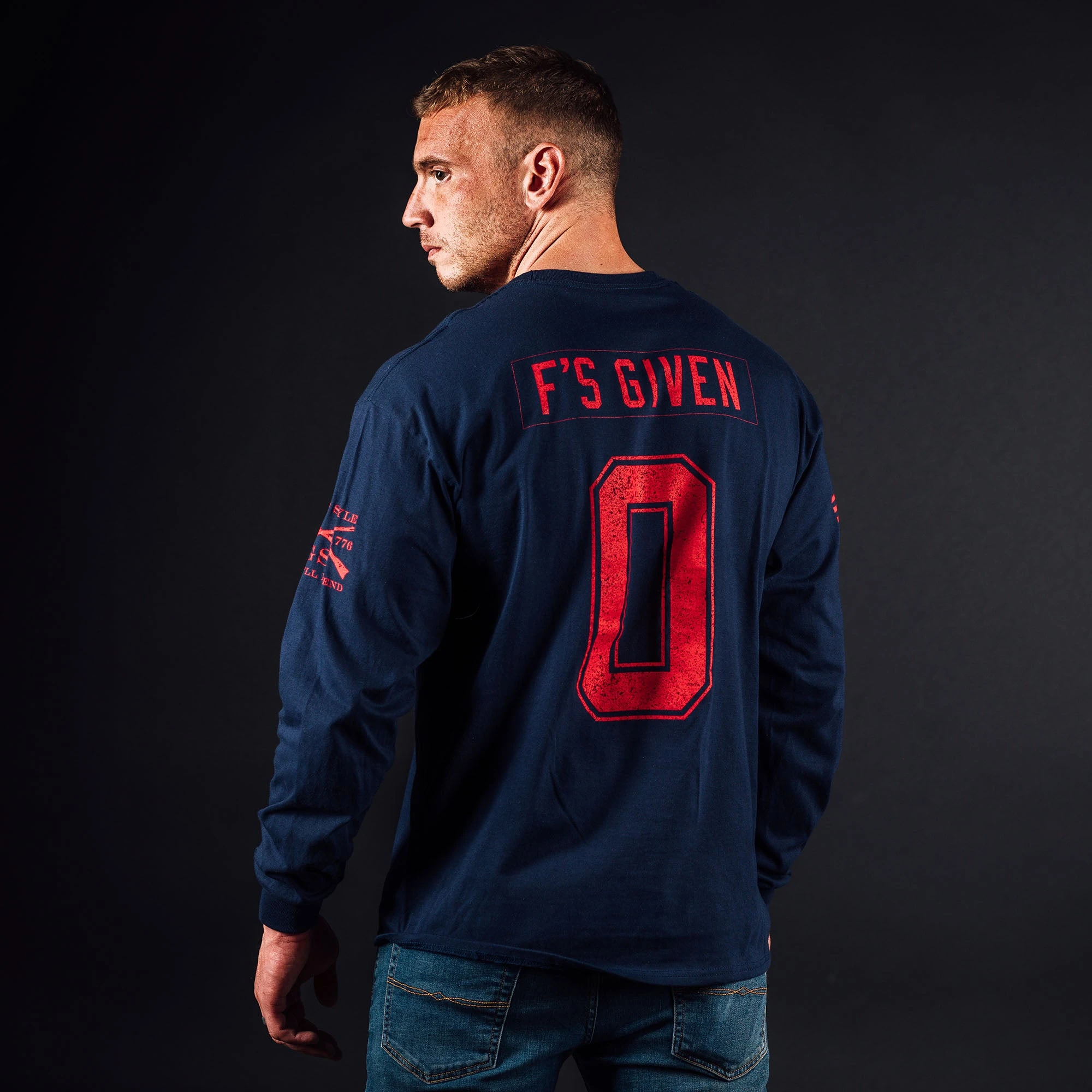 Zero F's Given Long Sleeve - Midnight Navy 6 Zero F's Given Long Sleeve - Midnight Navy - Image 4