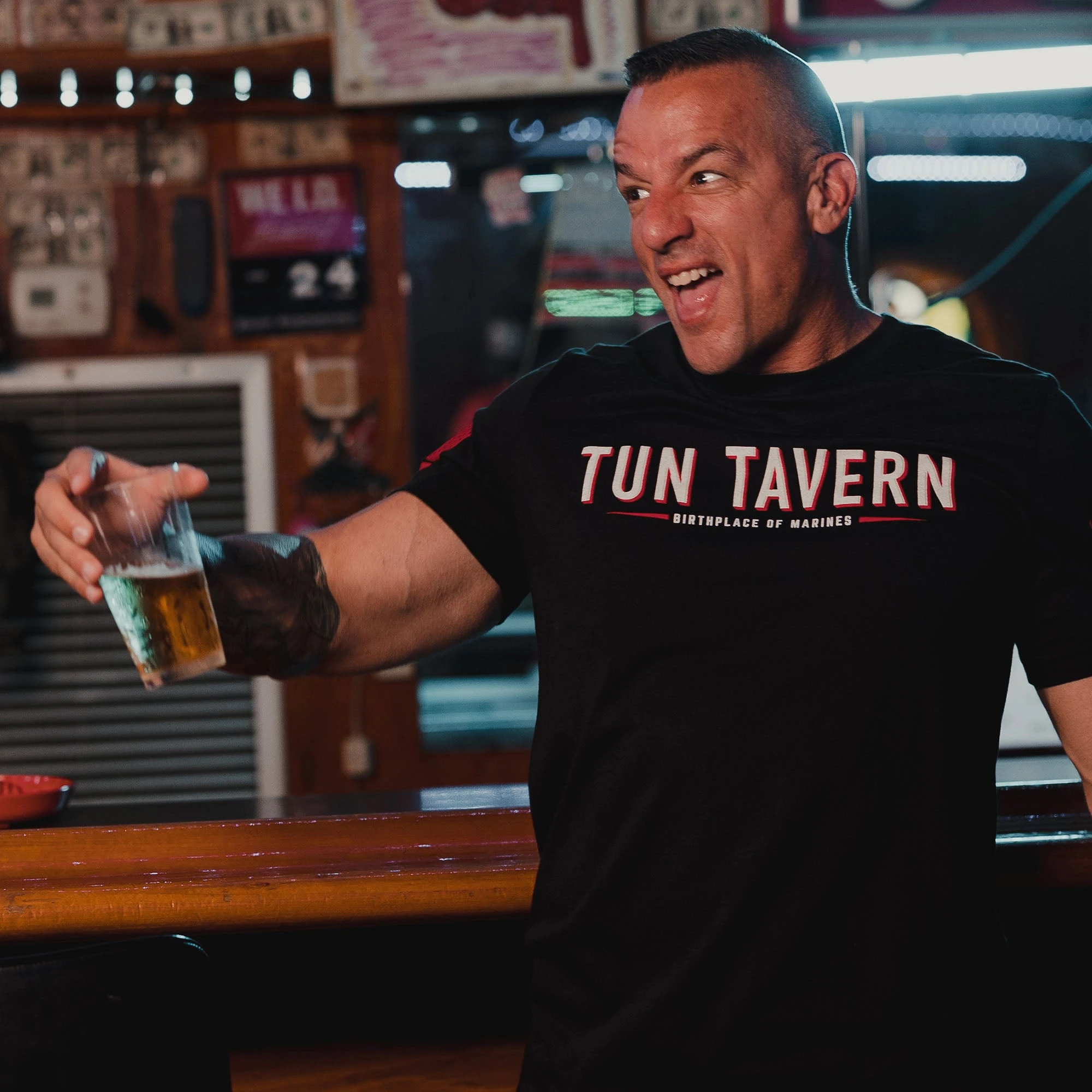 USMC - Tun Tavern - B.Y.O.G. T-Shirt - Black 5 USMC - Tun Tavern - B.Y.O.G. T-Shirt - Black - Image 3