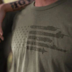 Always Forward Flag T-Shirt - Military Green -Grunt Style Sales BlankPoster 2000x2000 copy3GS4972 GS4973 AlwaysForwardFlag min