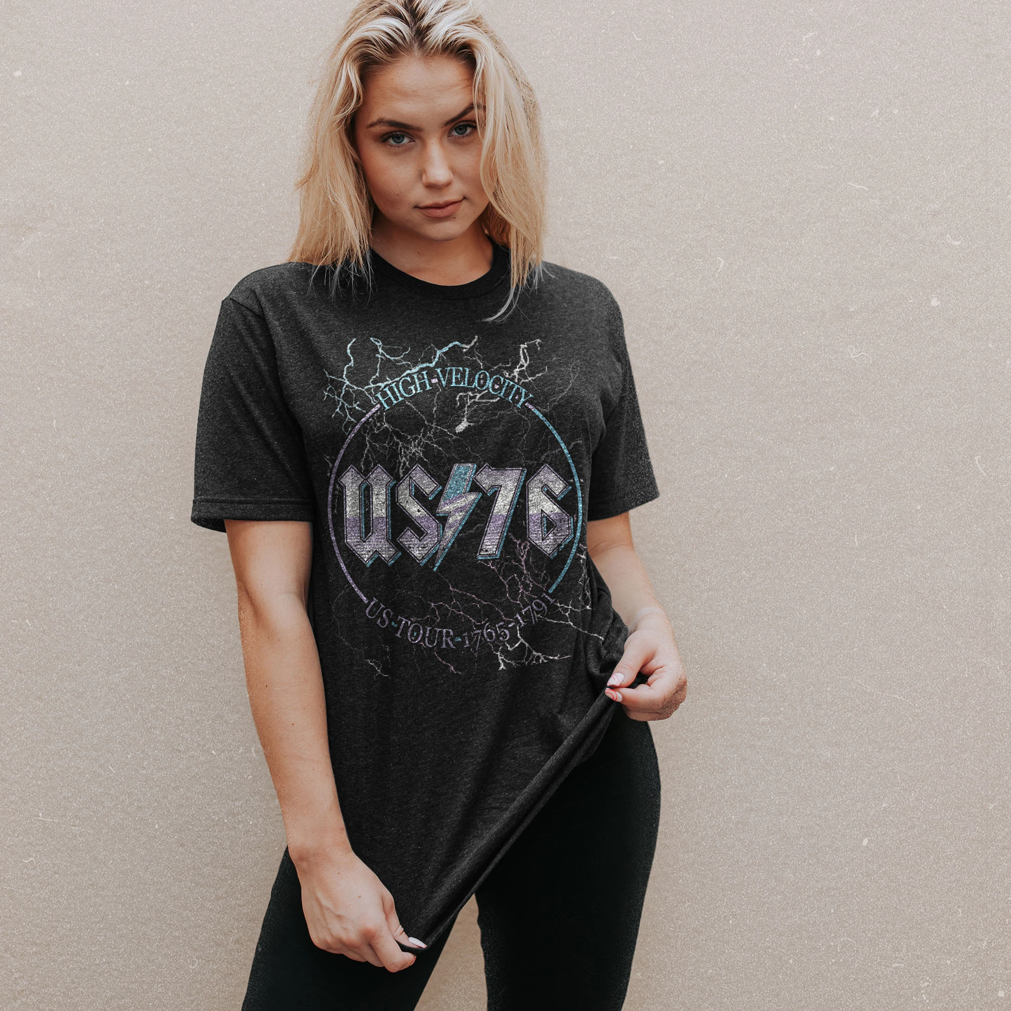 Women's US76 Boyfriend Fit T-Shirt - Vintage Black 5 Women's US76 Boyfriend Fit T-Shirt - Vintage Black - Image 3