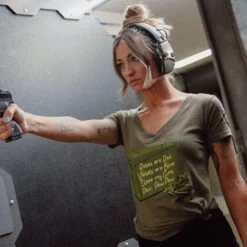 Women's Love Guns Poem V-Neck - Military Green -Grunt Style Sales BlankPoster 2000x2000 copy3 GS5387 Women sLoveGunsPoemV Neck