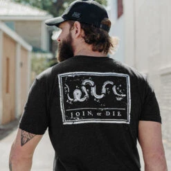 Join Or Die Pocket T-Shirt - Black Heather 15 Join Or Die Pocket T-Shirt - Black Heather -Grunt Style Sales BlankPoster 2000x2000 copy3 GS5414 JoinOrDieBlackHeatherGSPocketTee