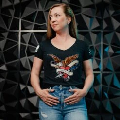 Women's Patriot Ink V-Neck - Black -Grunt Style Sales BlankPoster 2000x2000 copy4GS5794Women sPatriotInkV Neck Black