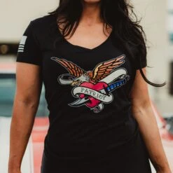 Women's Patriot Ink V-Neck - Black