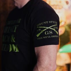 I Fought For Whiskey, Bacon & Freedom T-Shirt - Black -Grunt Style Sales BlankPoster 2000x2000 copy5 GS5225 IFoughtforWhiskeyBaconandFreedom