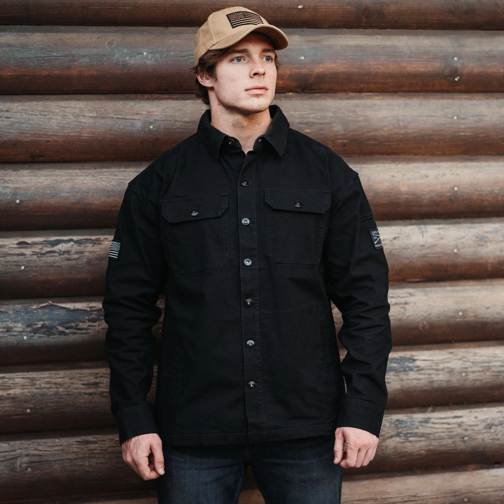 Men's Lightweight Field Shacket - Black 6 Men's Lightweight Field Shacket - Black - Image 5