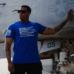 By Air Flag T-Shirt - Blue 9 By Air Flag T-Shirt - Blue -Grunt Style Sales BlankPoster 2000x2000 copy6SeaLandAir min