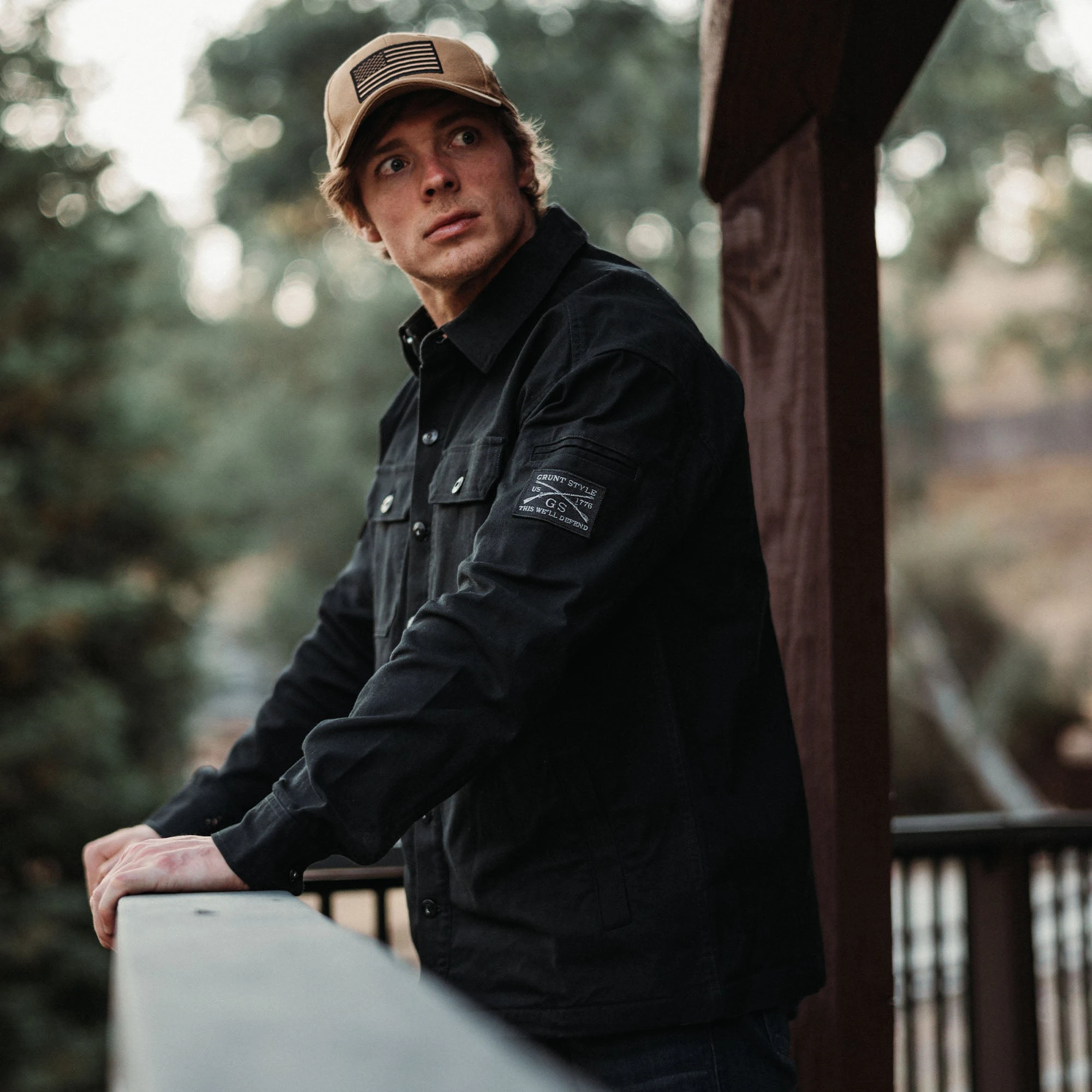 Men's Lightweight Field Shacket - Black 5 Men's Lightweight Field Shacket - Black - Image 4