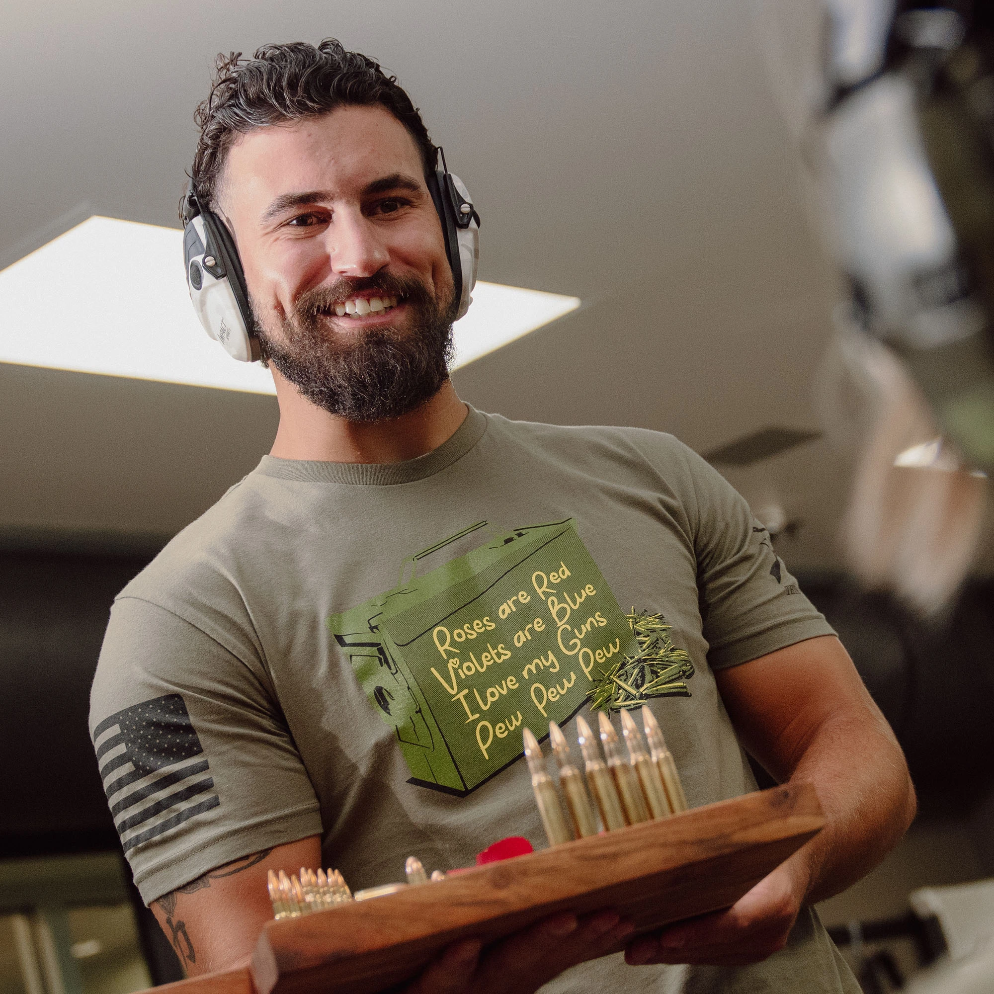 Love Guns Poem T-Shirt - Military Green 6 Love Guns Poem T-Shirt - Military Green - Image 4