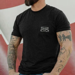 Rifle Flag Pocket T-Shirt - Black Heather 12 Rifle Flag Pocket T-Shirt - Black Heather -Grunt Style Sales BlankPoster 2000x2000 copy GS5415 RifleFlagBlackHeatherPocketTee