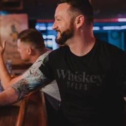 Whiskey Helps™ T-Shirt - Black -Grunt Style Sales GS2598 WhiskeyHelps Black 14