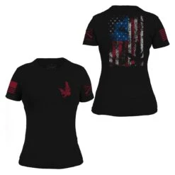 Women's Freedom Flag T-Shirt - Black -Grunt Style Sales GS2687 Women s Freedom Flag WEB READY Alex Vazquez