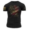 Worn Flag 2.0 T-Shirt - Black -Grunt Style Sales GS2742 Worn Flag 2.0 WEB READY