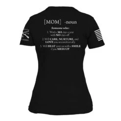Women's Mom Defined T-Shirt - Black -Grunt Style Sales GS2782 Mom Defined WEB READY back