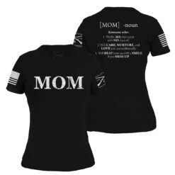Women's Mom Defined T-Shirt - Black -Grunt Style Sales GS2782 Mom Defined WEB READY both