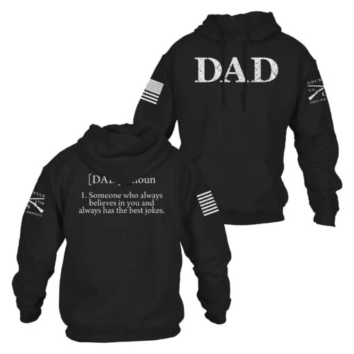 Dad Defined Hoodie - Black 4 Dad Defined Hoodie - Black -Grunt Style Sales GS2824 DadDefinedHoodie WEB READY Both